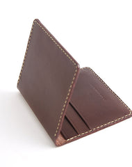 Handmade Leather Mens Slim License Wallet Front Pocket Wallet Slim Card Wallet for Men