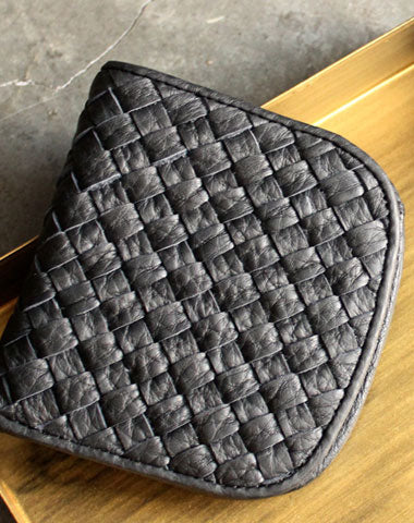 Cute LEATHER Womens Braided Small Wallet Bifold Leather Small Wallet FOR Women