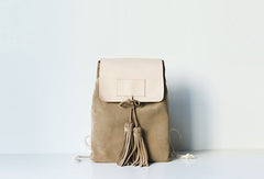 Handmade leather tassels purse backpack bag shoulder bag satchel bag purse women