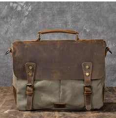 Waxed Canvas Leather Mens 14