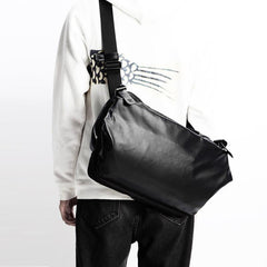 Cool OXFORD CLOTH PVC PU Men's Casual Sling Bag One Shoulder Backpack For Men