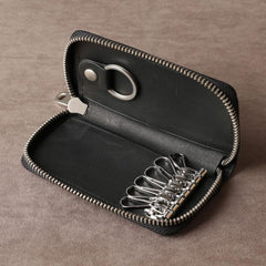 Handamde Leather Mens Cool Key Wallet Card Wallet Key Holder Car Key Case for Men