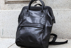 Genuine handmade Handbag Leather backpack bag shoulder bag black women leather purse - EverHandmade