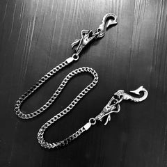 Cool Silver Dragon Steel Pants Chain Wallet Chain Long Biker wallet Chain For Men
