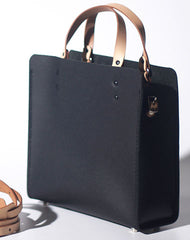 Handmade Leather Black Womens Tote Purses Handbag Tote Bag for Women