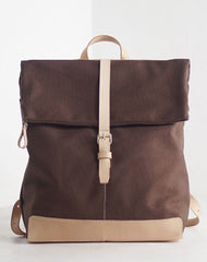 Handmade Womens Canvas Leather Backpack Hiking Backpack Travel Backpack for Women