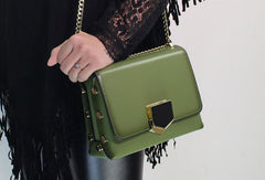 Genuine Leather purse shoulder bag black red for women leather crossbody bag - EverHandmade