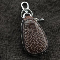 Crocodile Leather Mens Audi Volkswagen Toyota Car Key Case Car Key Holder with Belt Loop For Men