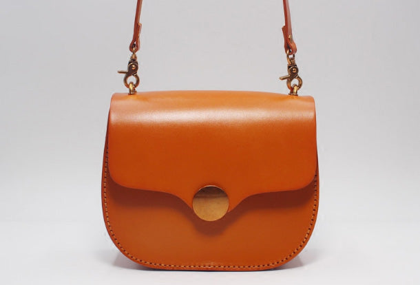 Handmade Leather Round Bag Crossbody Bag Shoulder Bag Purse for Women Leather Bag - EverHandmade