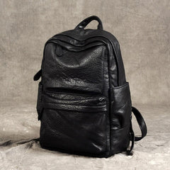 Leather Black Mens Cool Backpack Large Travel Backpack Hiking Backpack for men