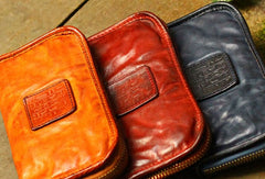 Genuine Leather Wallet Bifold Handmade Zip Long Wallet Purse Clutch For Mens - EverHandmade