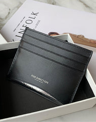 Women Black Leather Card Holders Small Card Wallet Minimalist Credit Card Holder For Women