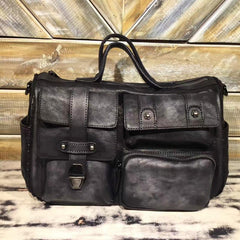 Mens Vintage Small Leather Messenger Bag Side Shoulder Bag Courier Bag Postman Bag for Men