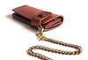 Handmade leather biker trucker wallet leather chain men Brown long wallet - EverHandmade