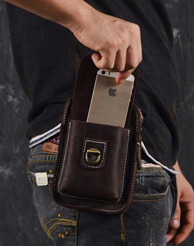 Vintage Leather Cigarette Case Belt Pouch for Men Waist Bag BELT BAG For Men