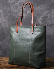 Green Women Leather Small Tote Bag Shopper Bag For Women