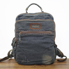 Denim Blue Mens 16 inches Backpack Multifunctional Backpack Jean Travel Backpack For Men