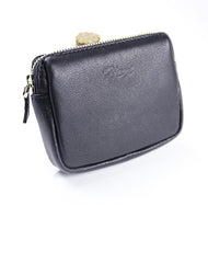 Cute Women Orange Leather Mini Zip Billfold Wallet Coin Wallet Small Zip Change Wallets For Women