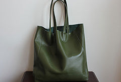 Handmade Vintage Leather Oversize Tote Bag Shoulder Bag Handbag For Women