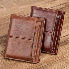 Simple Anti-Theft Leather Men's RFID billfold Wallet Multi-Card Wallet For Men