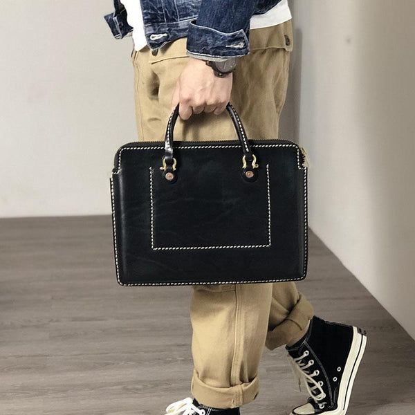 Fashionable Handmade Leather Mens Cool Small Business - Back View