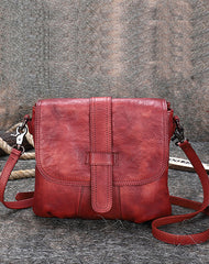 Handmade Leather Womens Square Shoulder Bag School Crossbody Purse for Women
