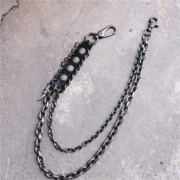 Badass Hip Hop Mens Metal Double Layer Wallet Chain Key Chain Pants Chain For Me ZJWW00361038