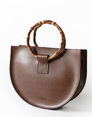 Stylish Leather Brown Womens Saddle Handbag Purse Saddle Shoulder Bag for Women