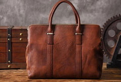 Vintage Cool leather mens Briefcase Business Briefcase laptop Briefcases for Men - EverHandmade