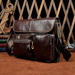 Cool Vintage Leather Mens Small Side Bag Messenger Bag Shoulder Bag for Men