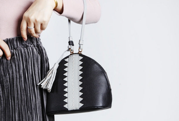 Genuine Leather Cute Crossbody Bag Shell Tassels Clutch Wallet Shoulder Bag Women Leather Purse