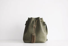Handmade leather purse bucket phone bag shoulder bag cossbody bag purse women - EverHandmade