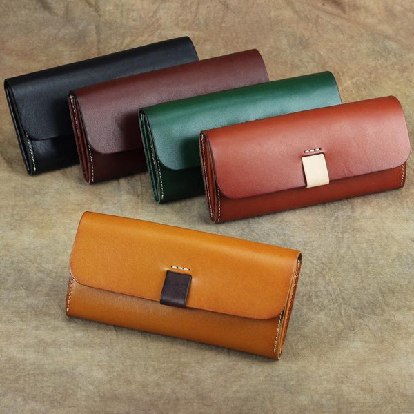 Cool Handmade Brown Leather Men's Large Envelope - Back View