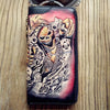 Handmade Leather Mens Clutch Wallet Cool Skull Ghost Rider Tooled Chain Wallet Biker Wallets for Men