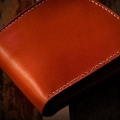 Handmade Leather Bifold Mens Small Wallet Cool Slim Wallet billfold Wallet for Men