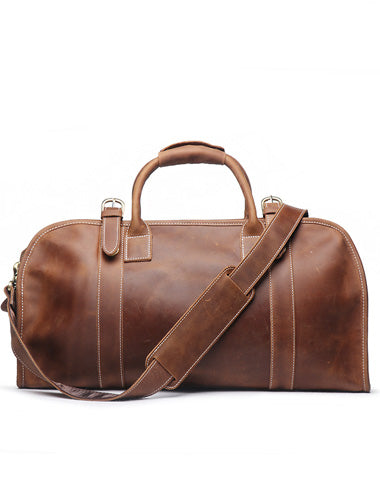Vintage Cool Leather Mens Weekender Bag Travel Bag Duffle Bag