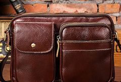 Genuine Leather Messenger Bag Cool Chest Bag Crossbody Bag Travel Bag Hiking Bag for men