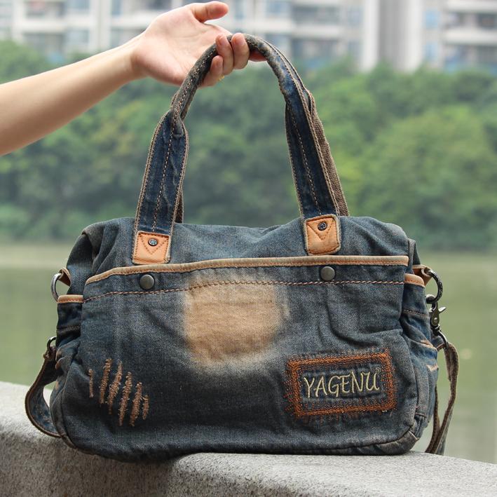 Denim messenger bag