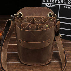 Cool Leather Mens Hairstylist Tool case barber pouch scissors case Belt Pouch Waist Bag