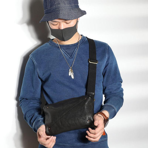 Cool Black LEATHER MEN'S 8 INCHES Small - Back View