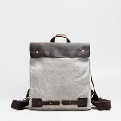 Cool Canvas Leather Mens Womens White Small College Computer Backpack Green Travel Backpack for Men