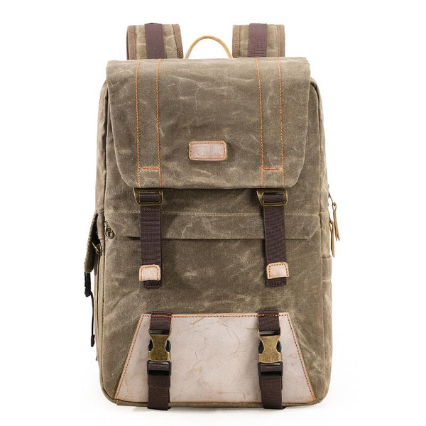 Green CANVAS WATERPROOF MENS 15'' CANON CAMERA BACKPACK LARGE NIKON CAMERA BAG D SCC02791008