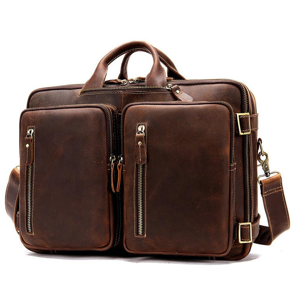 Classy Leather Men's Briefcase Travel Bag Messenger Bag Shoulder Bags Backpack F FY05481028