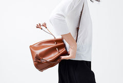 Genuine Leather bucket bag shoulder bag for women leather crossbody bag - EverHandmade