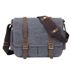 Canvas Leather Mens Waterproof 14'' Green CANON CAMERA Khaki Messenger Bag NIKON CAMERA Side BAG Gray DSLR CAMERA BAG