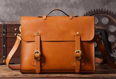 Handmade leather mens Briefcases messenger bags vintage Shoulder Briefcases laptops