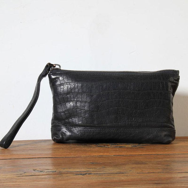 Genuine Leather Mens Clutch Cool Slim Wallet - Back View