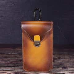 Tan Leather Cell Phone Holster Mens Belt Pouches Waist Bags BELT BAG Belt Holster For Men