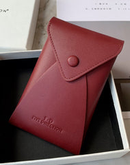 Cute Women Red Leather Slim Key Wallet Keychain with Wallet Coin Change Wallet For Women