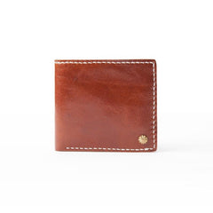 Red Brown Handmade Leather Mens billfold Wallet Bifold Small Wallets Front Pocket Wallet For Men